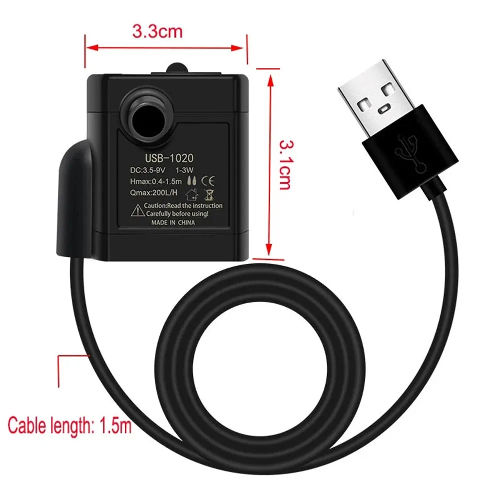 2024 Mini USB Water Pump DC 5V USB Micro Submersible Pumps Pet Water Dispenser for Pool Fountain Rockery Filter Pump Accessories