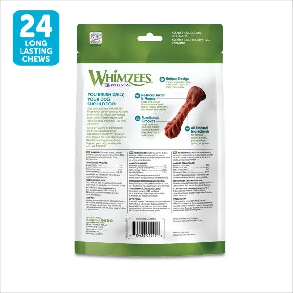24 Count WHIMZEES® Brusheez Small Daily Dental Treat for Dogs- 12.7 oz