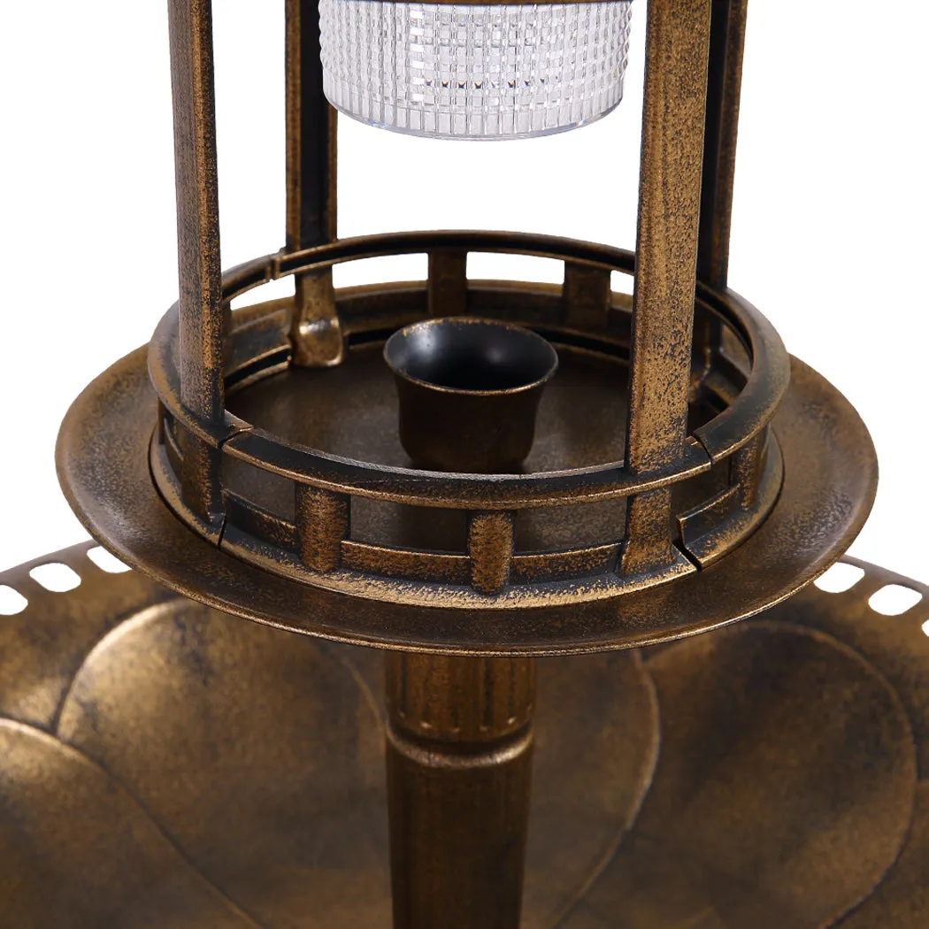 2x Ornamental  Garden Decor Bird Bath Feeding Station Food Feeder Solar Light
