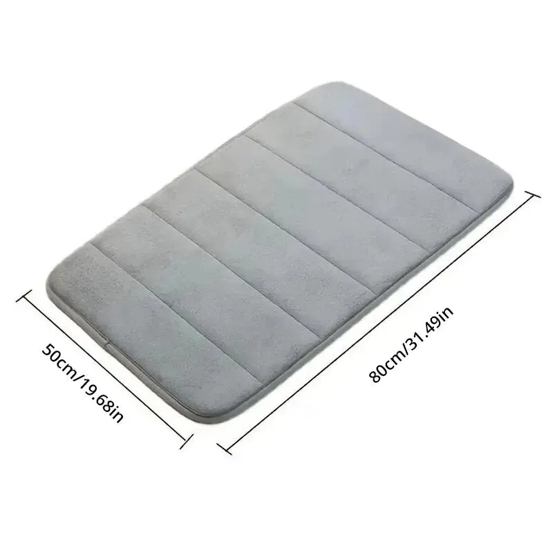 50 80cm Anti Skid Bathroom Mat Quick Dry Memory Cotton Machine Washable