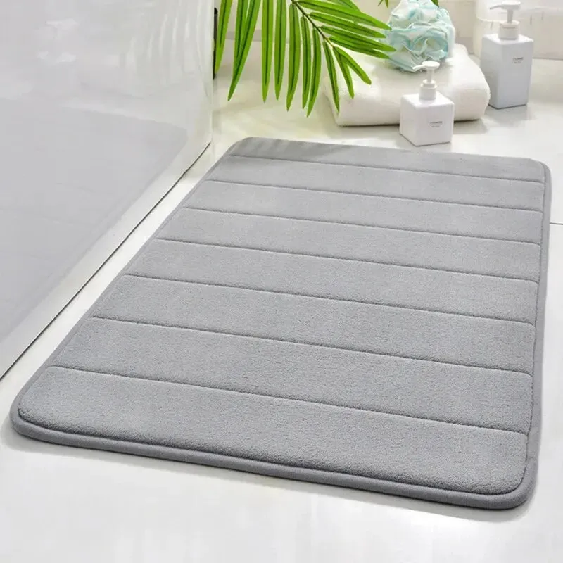 50 80cm Anti Skid Bathroom Mat Quick Dry Memory Cotton Machine Washable