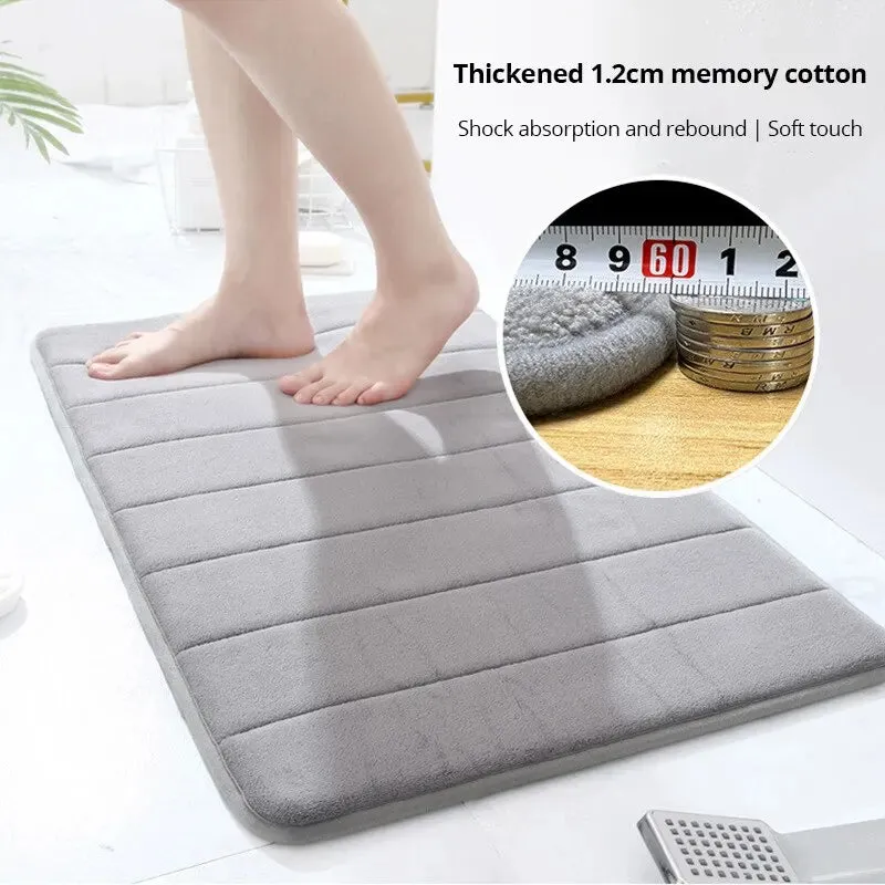 50 80cm Anti Skid Bathroom Mat Quick Dry Memory Cotton Machine Washable