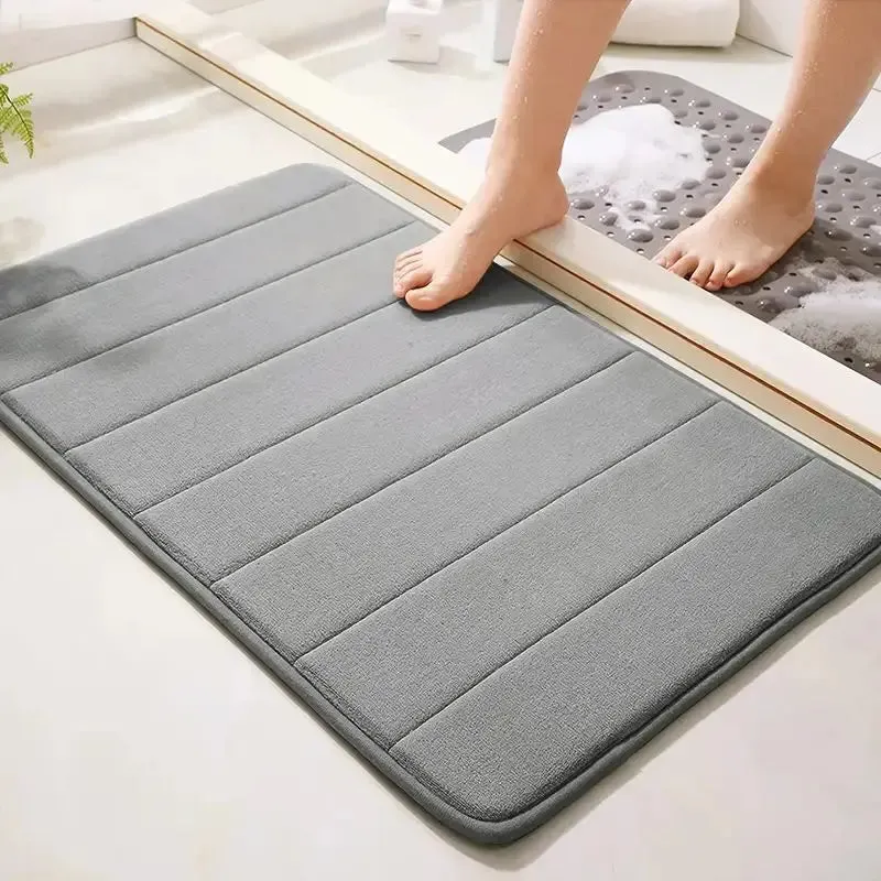 50 80cm Anti Skid Bathroom Mat Quick Dry Memory Cotton Machine Washable