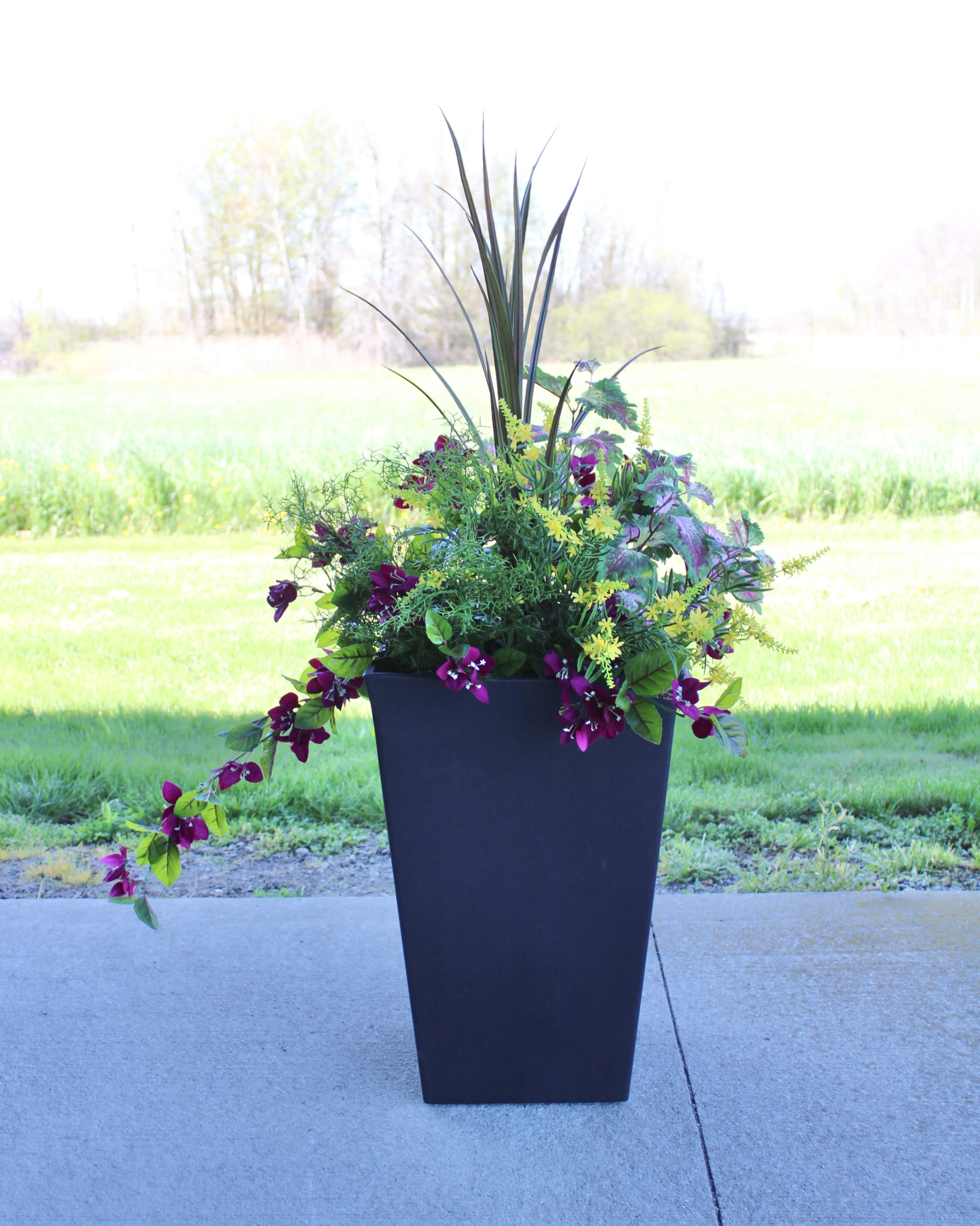 Blackberry Bougainvillea & Yellow Sweet Veronica “Drop-In” Insert