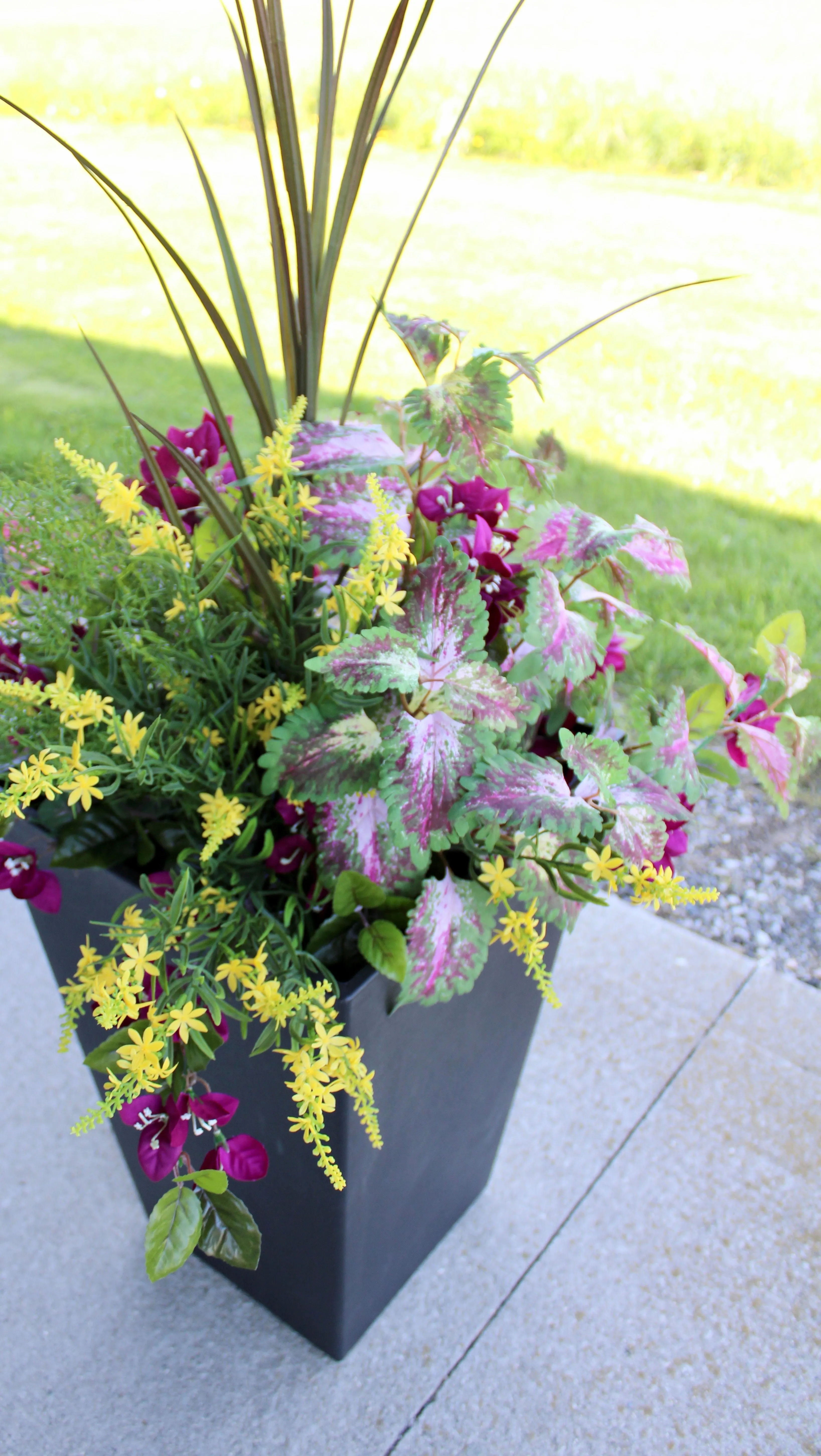 Blackberry Bougainvillea & Yellow Sweet Veronica “Drop-In” Insert