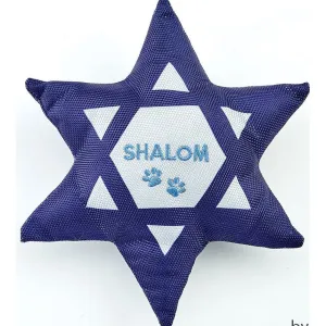 Chewdaicaâ"¢ "Shalom" Star of David Squeaky Dog Toy
