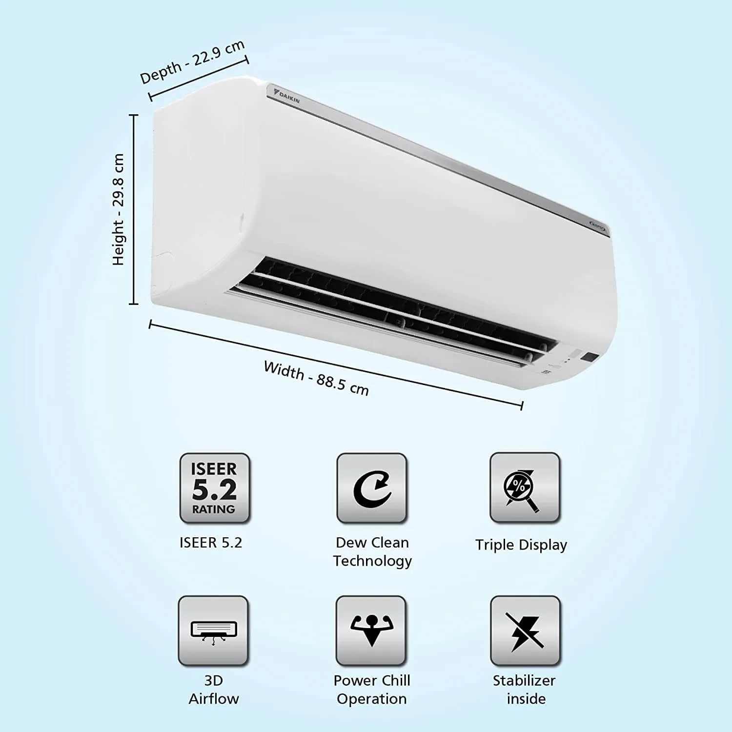 Daikin FTKM60UV16 1.8 Ton 5 Star Inverter Split AC  Dew Clean, PM 2.5 Filter, Coanda Airflow