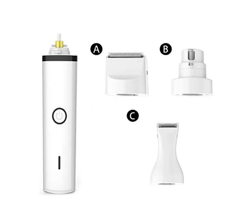 Dog Hair Trimmer & Nail Grinder - 3 in 1 Grooming Tool - USB Rechargeable