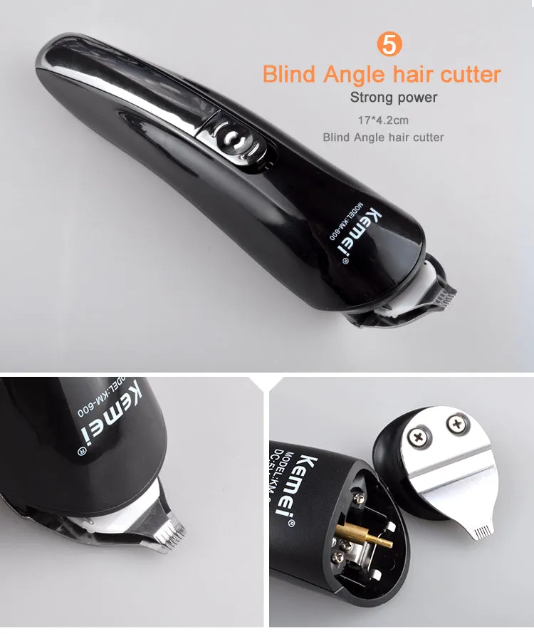 Kemei600 6 in 1 hair trimmer titanium hair clipper electric shaver beard trimmer men styling tools shaving machine cutting