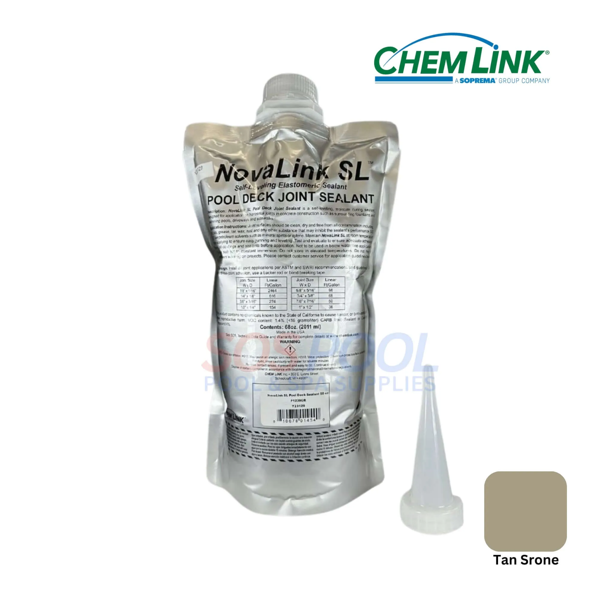 Novalink SL Pool Deck Joint Sealant Kit | Self-Leveling | Tan Stone | F1239ST