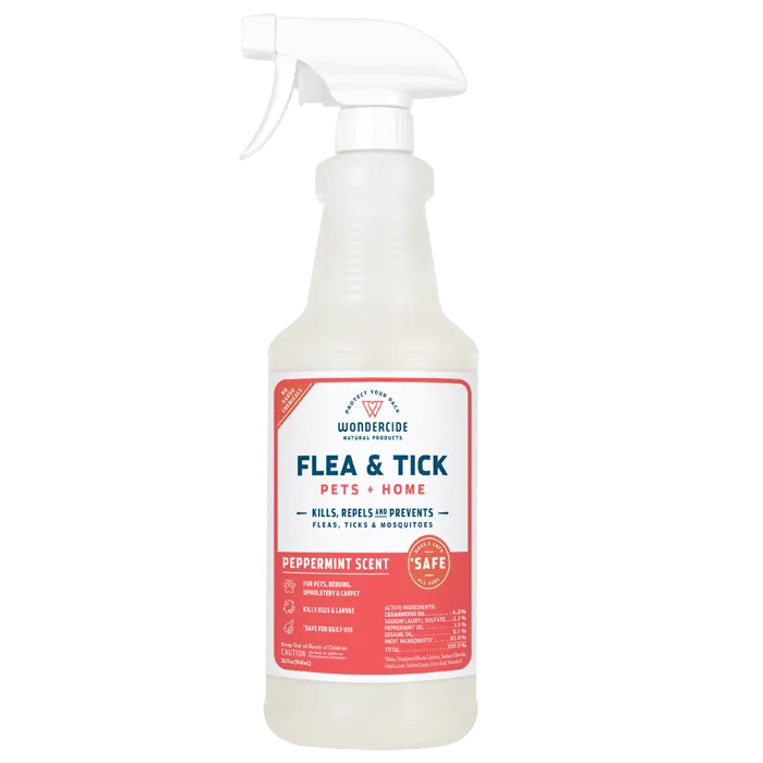 Wondercide Peppermint Flea and Tick Spray for Pets   Home